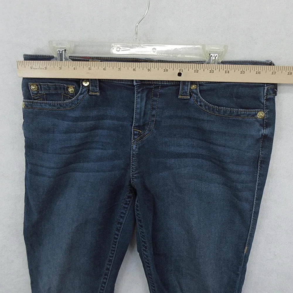 True Religion Section Jogger Jeans Mens Blue Wash Cropped Zipper Cuff Fits 31